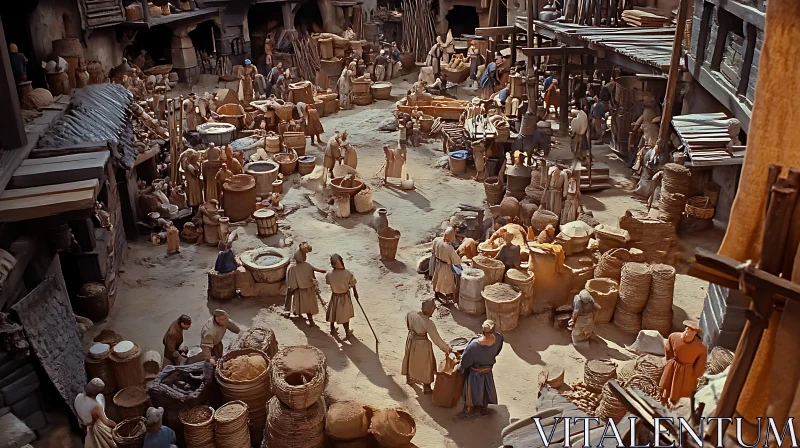 Ancient Market View AI Image