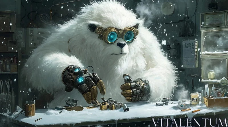 AI ART Yeti's Steampunk Invention