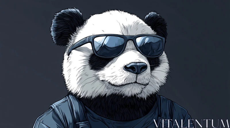 Stylish Panda Artwork AI Image