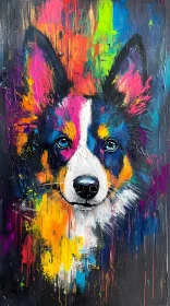Colorful Dog Art in Abstract Style