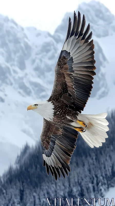 AI ART Majestic Eagle in Alpine Air