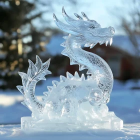 Ice Dragon Art: Winter's Breath Sculpture