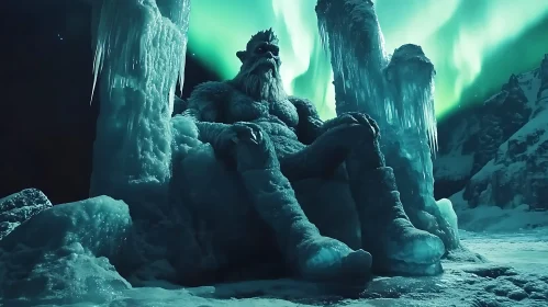 Frozen Giant in Arctic Landscape