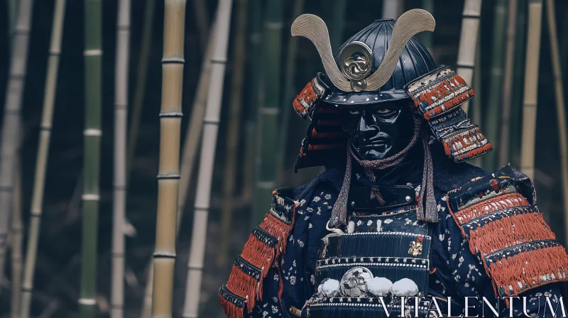 AI ART Japanese Warrior in Traditional Armor