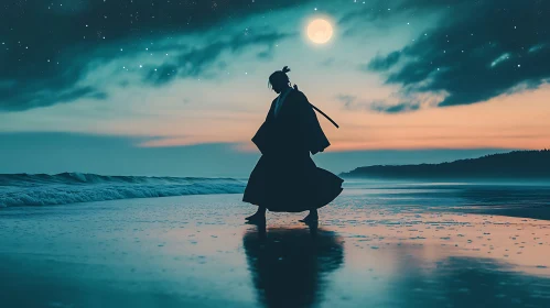 Moonlit Beach Walker