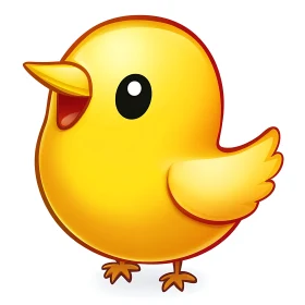 Cartoon Bird Illustration, Yellow Bird