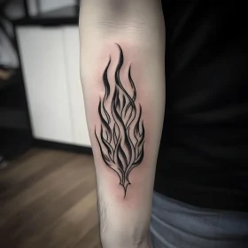 Abstract Flame Tattoo Design on Forearm