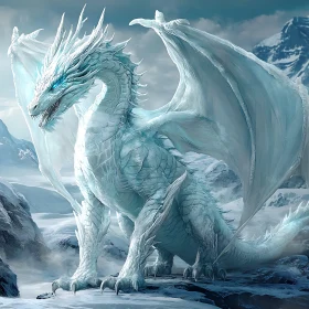 Frozen Dragon in Winter Scene