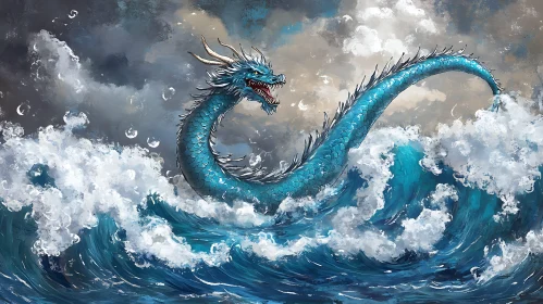 Azure Dragon Emerges from the Ocean Depths