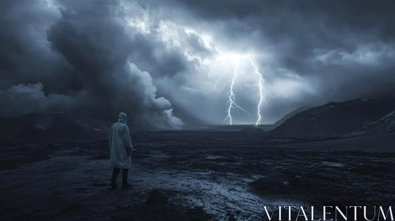 AI ART Stormy Weather and a Solitary Wanderer