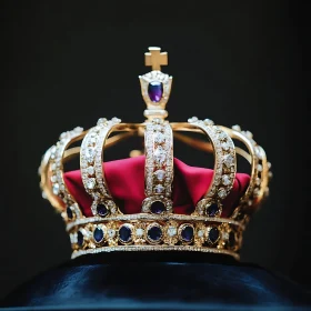 Luxurious Royal Crown with Precious Stones