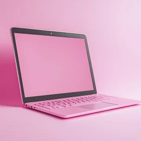 Modern Pink Laptop on Coordinated Background