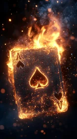 Burning Ace of Spades Playing Card