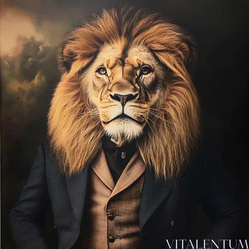 AI ART Regal Lion Gentleman