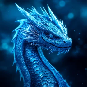 Blue Dragon Portrait: Scales and Starlight