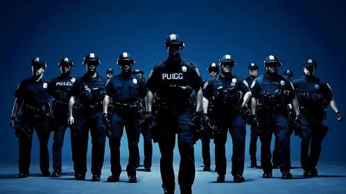 Law Enforcement Team in Blue