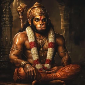 Meditative Deity: A Hanuman Inspired Digital Painting