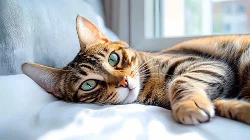 Resting Cat in Sunlit Room