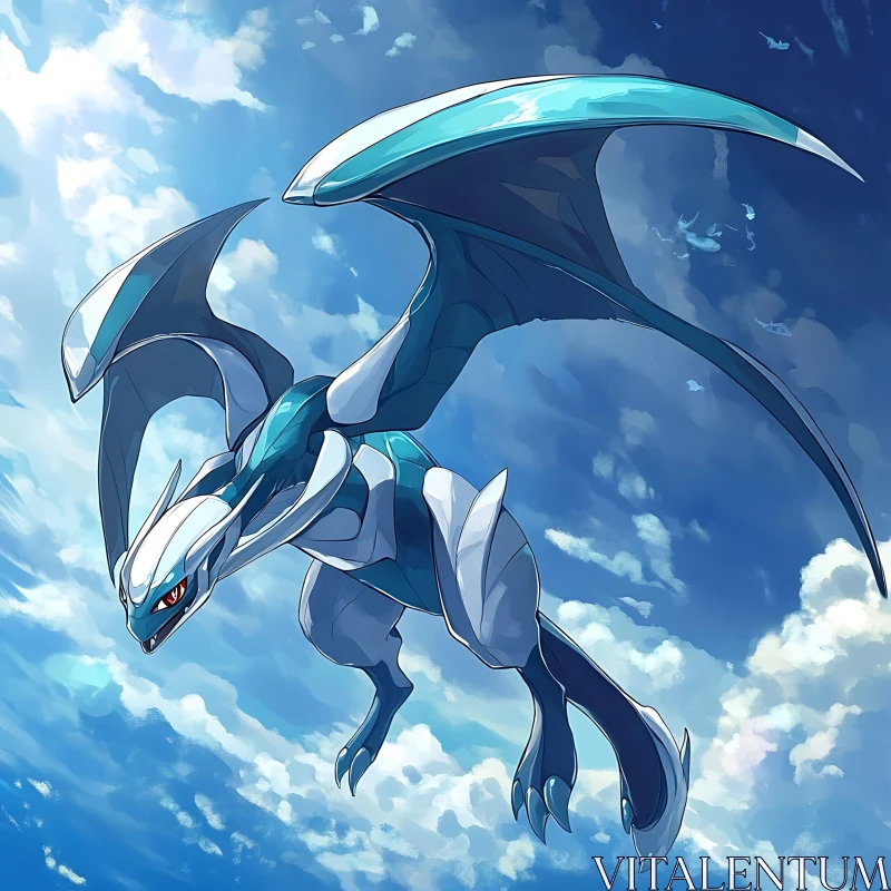 Majestic Dragon in Flight AI Image