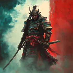 Armored Samurai Warrior with Sword