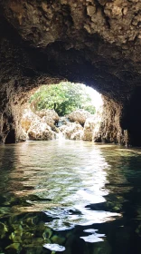 Tranquil Cave View with Natural Elements