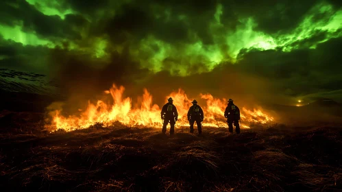 Brave Firefighters Face Wildfire During Aurora
