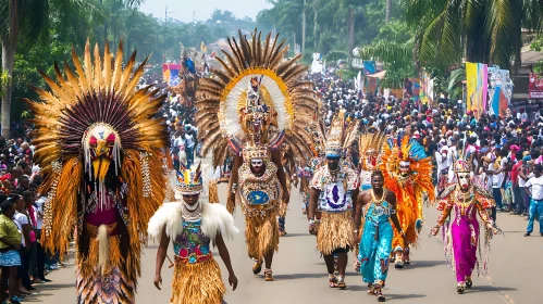 Cultural Parade Celebration with Vibrant Attire