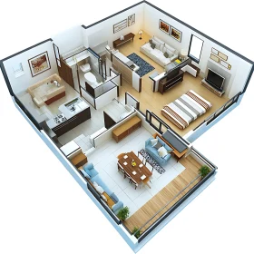 Detailed Home Interior Layout Visualization