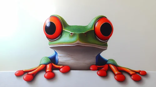 Colorful Frog with Red Eyes