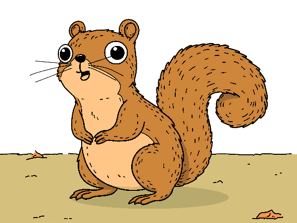 Playful Squirrel T-Shirt Art POD Design