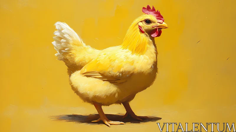 AI ART Yellow Chicken Illustration