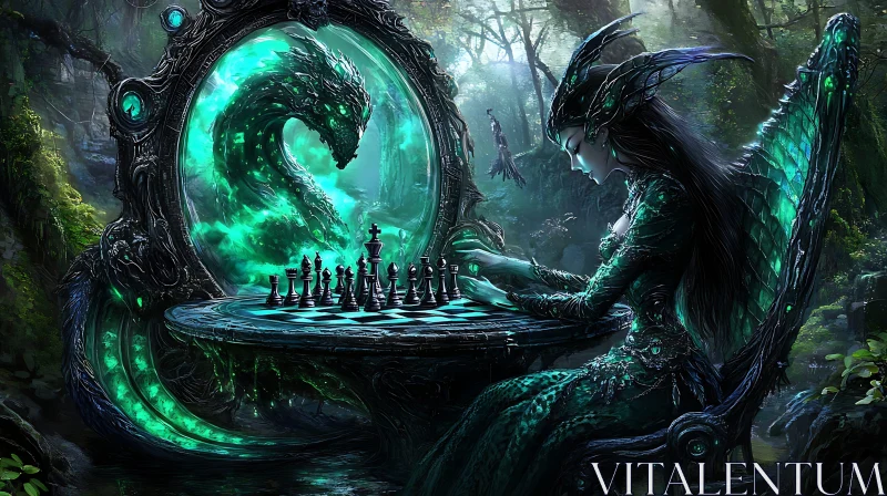 AI ART Emerald Chess Duel