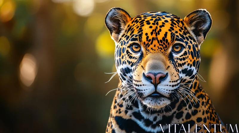 AI ART Jaguar Face Close-Up in the Wild