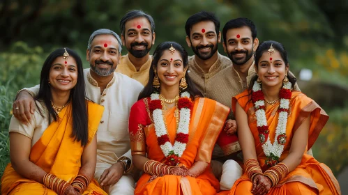 Festive Family Gathering in Traditional Dress