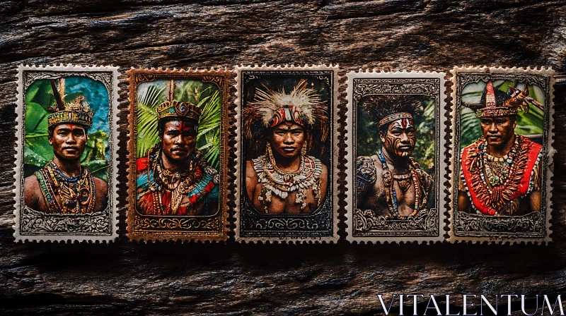 AI ART Stamps of Indigenous People