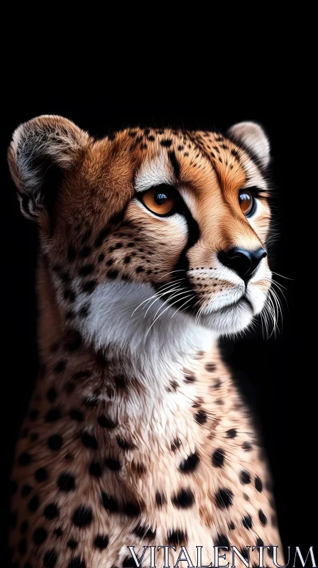 AI ART Regal Cheetah Against a Black Backdrop