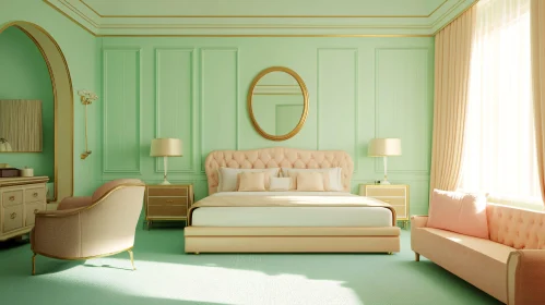 Luxurious Pastel Bedroom Interior