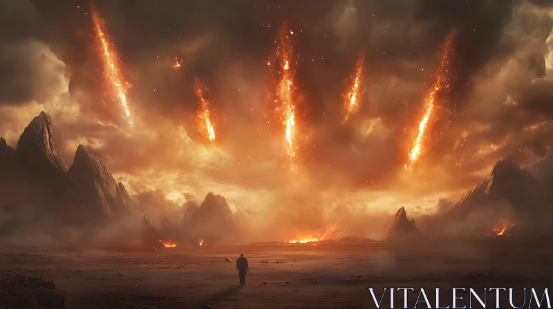 AI ART Post-Apocalyptic Meteor Shower