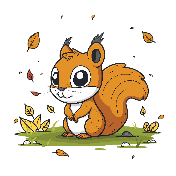 POD Design Adorable Autumn Squirrel Design