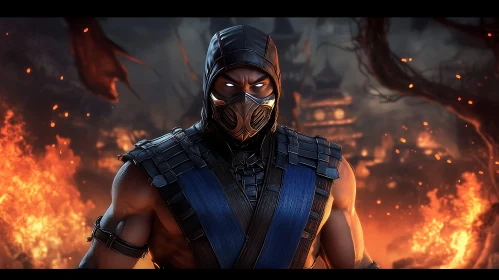 Masked Warrior in the Inferno