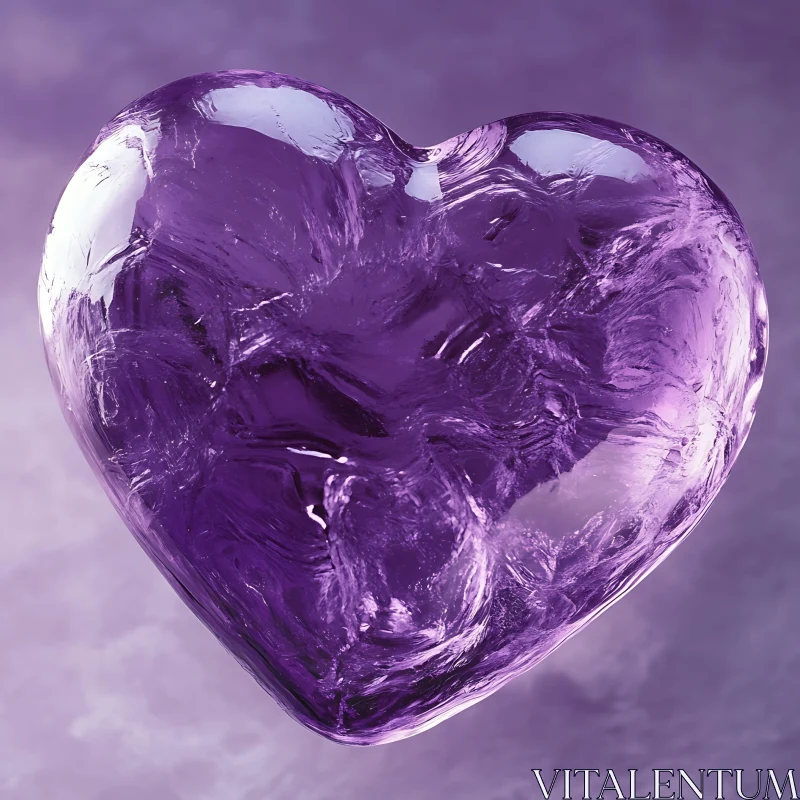 AI ART Translucent Heart on Lavender Background