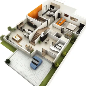 Detailed House Interior Layout