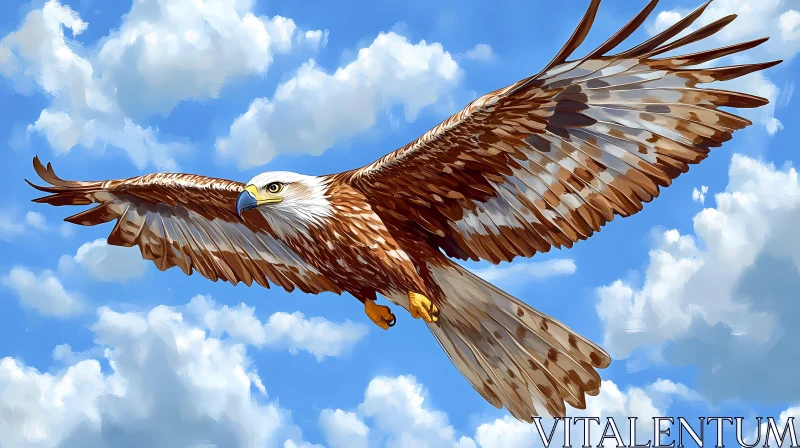 AI ART Eagle Soaring Through Blue Skies