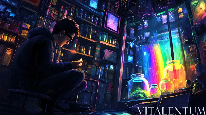 Illuminated Lab: Rainbow of Scientific Discovery AI Image