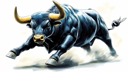 Dynamic Bull Illustration