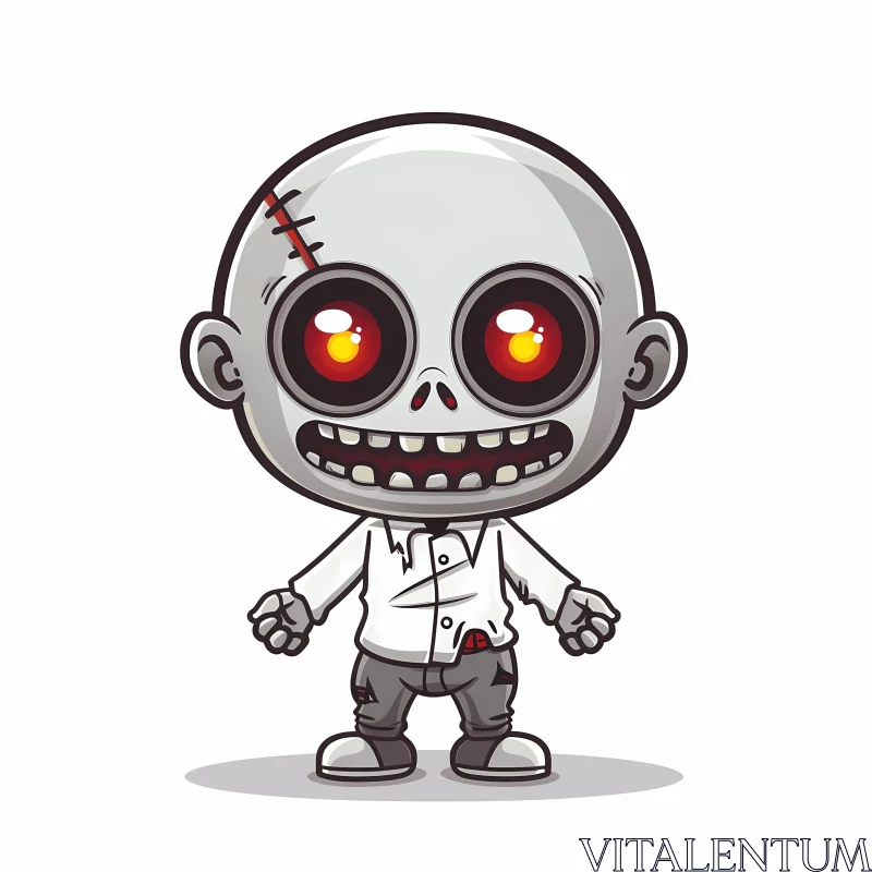 AI ART Cartoon Zombie Illustration - Perfect for Halloween or Zombie Stories