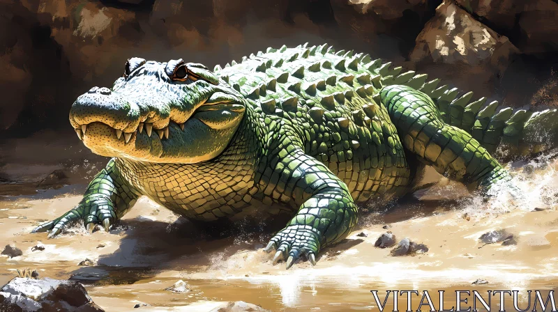 Wild Crocodile Power AI Image