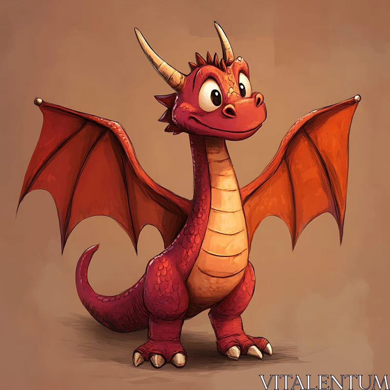 AI ART Friendly Dragon Character Art