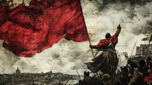 Historical Rebellion with Red Banner