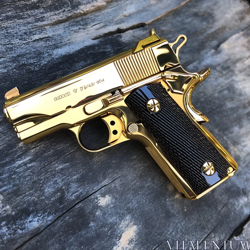 Elegant Golden Pistol Design AI Image